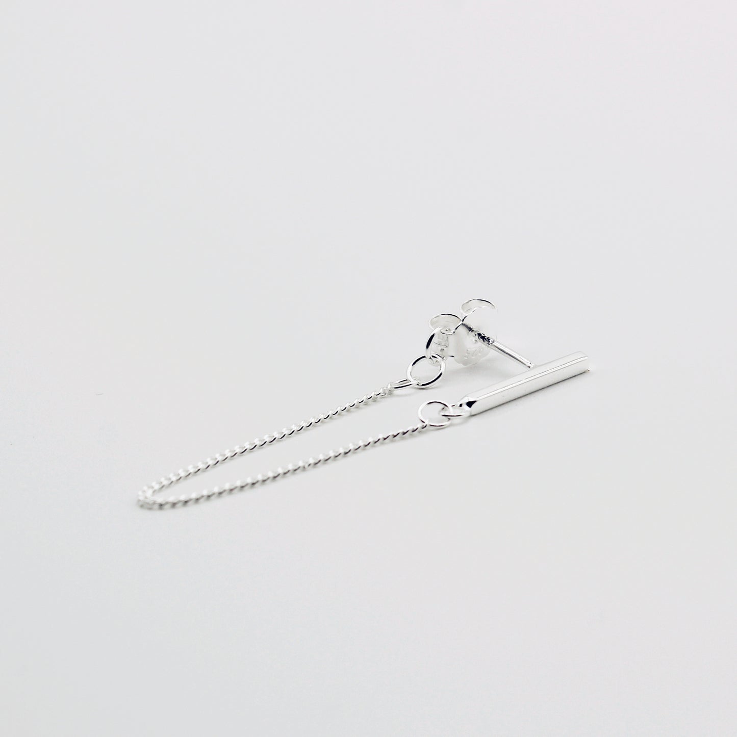 Sterling Silver Bar & Drop Chain Earrings